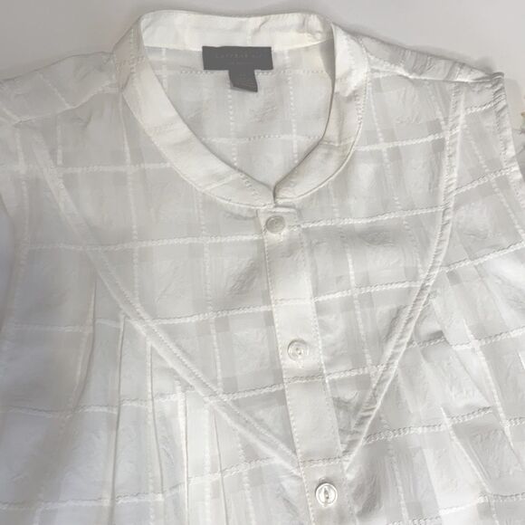 Anthropologie | Current Air Piper Sleeveless Button Down Blouse Top White XS EUC - Picture 6 of 11